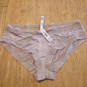 Victoria's Secret Hiphugger Lace Trimmed Sheer Panties NWT Size Med
